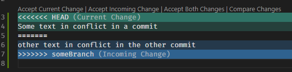 Visual Studio code supports resolving merge conflicts